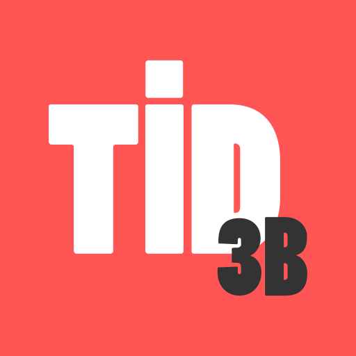 Logo of the project. Over a red background, the acronym "TiD3B" in white and black.